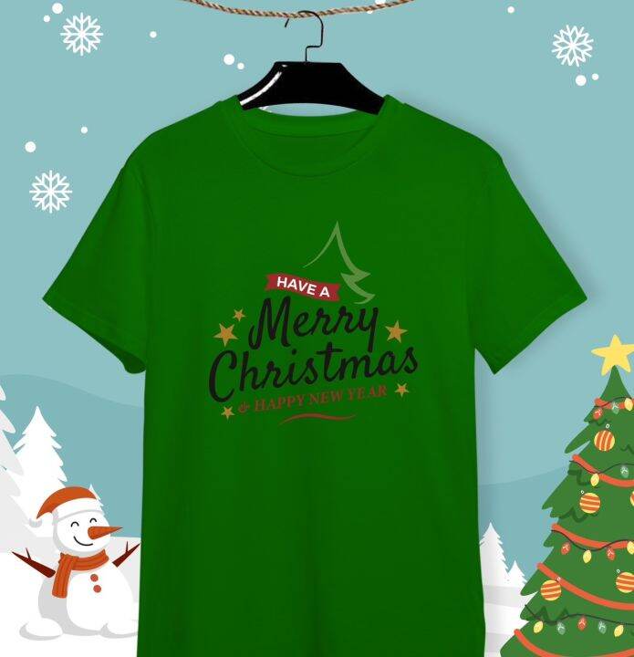 เสื้อยืดลายปีใหม่-เสื้อคริสมาสต์-happy-new-year-amp-merry-christmas-ลายน่ารักๆ-ผ้า-cotton-ใส่สบาย-สีสันสดใส