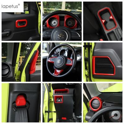 Lapetus Red Style Interior Kit For Suzuki Jimny 2019 - 2023 Inner Door Handle Bowl / Dashboard Panel Screen Frame Cover Trim