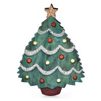 Wuli amp;baby Acrylic Christmas Tree Brooches For Women Unisex New Year Green Plants New Year Office Party Brooch Pins Gifts