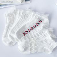 ㍿ Summer New Women 39;s Socks Lolita Socks Thin Glass Stockings Korean Version Shallow Mouth Socks White Boat Socks