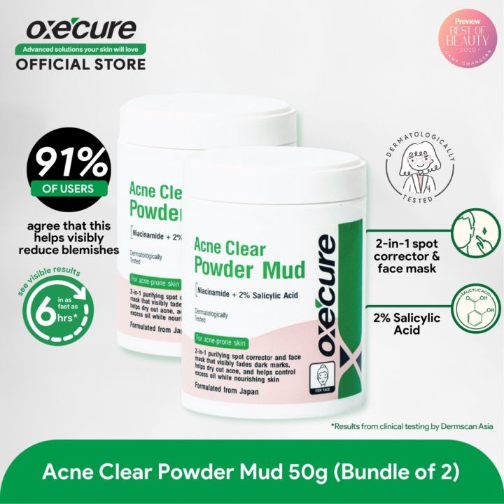 Oxecure Acne Clear Powder Mud 50g Bundle Of 2 Lazada Ph 8357