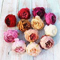 5pcs/lot Artificial Peony Tea Rose Heads 9cm Silk Fake Flower flores For Wedding Home Party Decoration DIY Wreath Garland