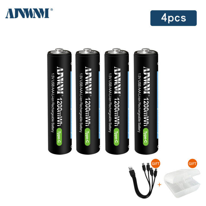 1.5V USB AAA Rechargeable Lithium Battery 1200mWh 3A AAA TypeC