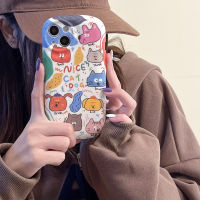 เคสมือถือสำหรับ Iphone14pro Max แอปเปิ้ล13 12/11ใหม่ Xs/Xr ภาพประกอบการ์ตูนแมว Ins