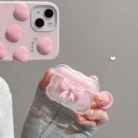 Pink Bowknot Case for Apple Airpods 1 2 3 3rd Case for AirPods Pro 2 2nd Case Candy Color Earphone Protective Case Accessories Headphones Accessories