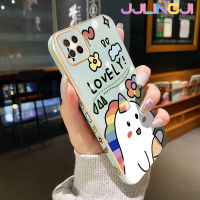 Jjlingji เคสสำหรับ OPPO A73 2020 F17เคสลายการ์ตูนสีนำโชคยูนิคอร์นขอบสี่เหลี่ยมเคสมือถือดีไซน์ใหม่บางเคสมีกล้องฝาปิดเลนส์เต็มปกป้องเคสนิ่ม