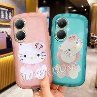 เคสสมาร์ทโฟนสำหรับ VIVO Y27 Y78 Y02T 4G 5G 2023ป้องกันตกใหม่เคสนิ่มกล้องป้องกันเคสโทรศัพท์พร้อมน่ารักสีขาวน่ารักสีชมพู KT VIVOY02T VIVOY27ฝาหลังแมว