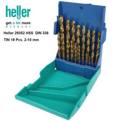 HELLER ดอกสว่าน เจาะเหล็ก ดอกเจาะเหล็ก สีทอง HSS-TIN 19 ดอก 1-10mm เฮลเลอร์ Made in Germany ของแท้ สินค้าพร้อมส่ง