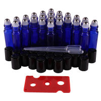 24pcs 10ml Cobalt Blue Essential oil Glass Roll on Bottles Vials with Stainless Steel Roller Ball for perfume aromatherapy