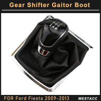 56ความเร็วรถเกียร์ Shift Knob Lever Shifter Collar Gaitor Boot สำหรับ Ford Fiesta 2009 2010 2011 2012 2013อุปกรณ์ตกแต่งภายใน