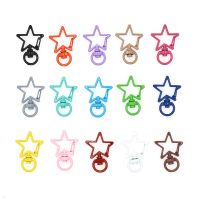 【CW】 Colorful Cut Star Keychain Clasp Hooks for Jewelry Making Accessories 18x36mm