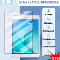 【รักอิเล็กตรอน】แท็บเล็ตกระจกเทมเปอร์ฟิล์มสำหรับ Samsung Galaxy Tab A 9.7 2015ป้องกันการระเบิดและกันน้ำทนต่อการขีดข่วน2ชิ้น T555 SM-T550