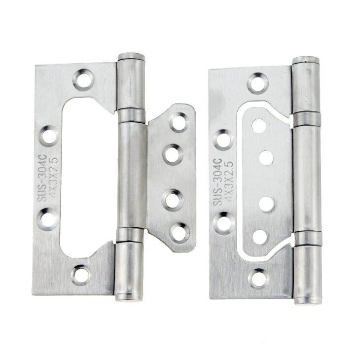 2pc-door-hinge-4-inch-5-inch-201-stainless-steel-hinge-free-slotted-wooden-door-room-door-silent-discharge-rubber-buffer-hinge-accessories