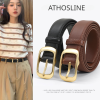 หัวเข็มขัด Athosline สำหรับผู้หญิง,สายคาดเอวเครื่องประดับแฟชั่นกางเกงหนังแท้ขนาด25-35ซม. 3.0ซม. พร้อมกล่องของขวัญ