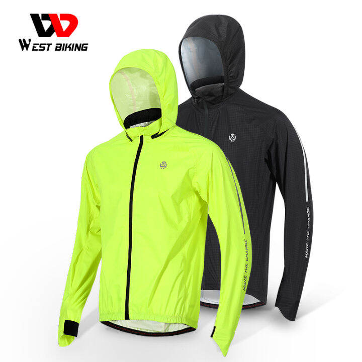 WEST BIKING Waterproof Cycling Jackets Men Hooded Cycling Jersey