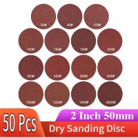 ✾✴✟ 50Pcs 2 Inch Sanding Disc Hook and Loop Sandpaper 50mm Aluminum Oxide 40-2000 Grits for Wood Mental Sanding Polishing