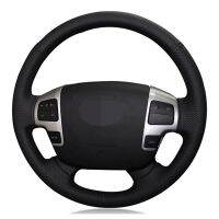 Car Steering Wheel Cover DIY Black Artificial Leather For Toyota Land Cruiser 2008-2015 Tundra 2007- 2013 Sequoia 2008-2013 Steering Wheels Accessorie