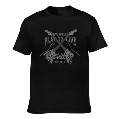 Fender Electric Guitars Live To Play Mens Short Sleeve T-Shirt