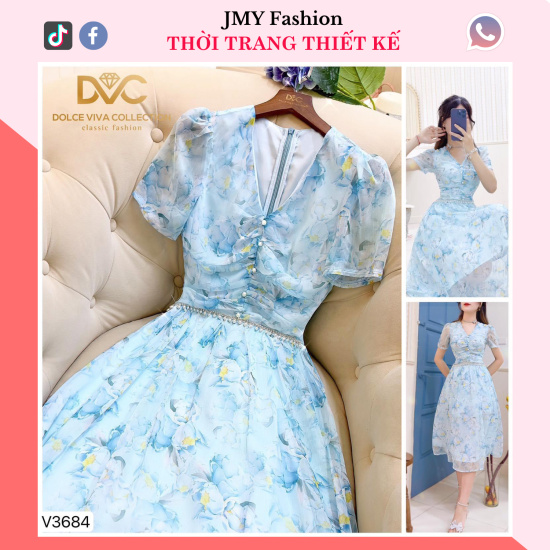 Váy Hoa Nhí Đầm Voan Dáng Dài đẹp dễ thương dáng xòe có lớp lót Quảng Châu  kozoda D34 - Tìm Voucher