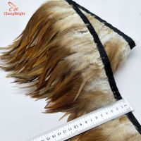 ☈ ChengBright Good 10Yards Cock Feathers Trim Cloth Sideband Chicken Pheasant Feather Trims Clothing Wedding Feather Ribbon Y