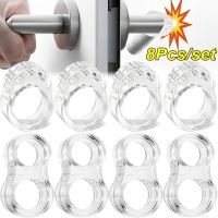 1-8pcs Door Stops Transparent Silicone Door Handle Buffer Anti-Collision Wall Cabinet Protection Pad Shockproof Rings Crash Pads