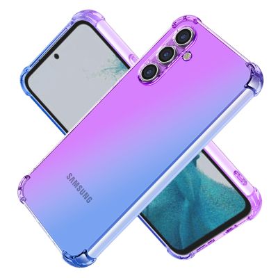Clear Cute Gradient Case for Samsung Galaxy A14 A24 A34 A54 Slim Anti Scratch Flexible TPU Shockproof Phone Cover Galaxy A24 4G