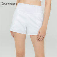 Wakingbee Vector Shorts (White) กางเกงขาสั้น ออกกำลังกาย สองชั้นกันโป๊ มีกระเป๋าสี่ใบ ผ้ากันยูวี แห้งไว ใส่ว่ายน้ำได้ด้วย