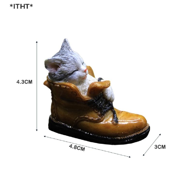 itht-โมเดลกระถางต้นไม้-แมวนอนหลับ-ขนาดเล็ก-สําหรับตกแต่งโต๊ะ-ขายดี