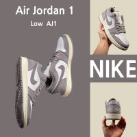 2023 Original （Real shot） J1 Low gray and white 100 original sneakers shoes running shoes Basketball Shoes