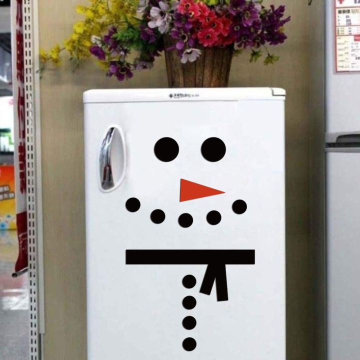 ตู้เย็นรถโรงรถประตูสติ๊กเกอร์ซานตามนุษย์หิมะห้องผนังสติ๊กเกอร์ตกแต่งคริสต์มาสสำหรับบ้านสวัสดีปีใหม่