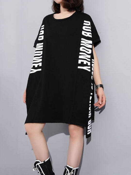 xitao-dress-loose-women-letter-print-t-shirt-dress