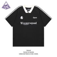 VUNC เสื้อยืดผู้ชายแขนสั้นอเมริกาแบบย้อนยุคอินเทรนด์ไฮสตรีทบอย