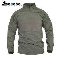 Soqoool Men Tactical Shirt Outdoor Hunting Training Air High Quality Soft Combat Tops Navy Military Top Black Hunting T-shirt