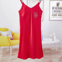 Girl Sexy Rhinestone Spaghetti Strap Night Gown Dress Comfortable Satin Silk Summer Sleeveless Victorian Sleepwear Women