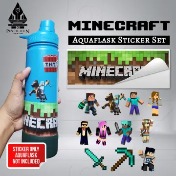 Minecraft Water Bottle and Sticker Set