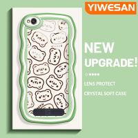 YIWESAN เคสสำหรับ Xiaomi Redmi 4A 5A 6A ลายการ์ตูนหมีมีความสุขลายคลื่นขอบเคสมือถือกันกระแทกแบบใสนิ่มเคสโปร่งใสลายกล้องถ่ายรูปฝาครอบป้องกันซิลิกาเจลที่สร้างสรรค์