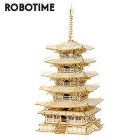 【 Cw】 Robotime Rolife 275ชิ้น 3D เจดีย์ห้าชั้นไม้ปริศนาเกมประกอบคอนสตรัคของเล่นของขวัญสำหรับเด็กวัยรุ่นผู้ใหญ่ TGN02