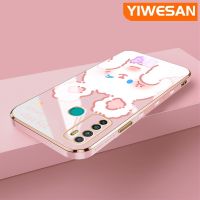 YIWESAN เคสสำหรับ Infinix Hot 9 Pro X655C ลายการ์ตูนน่ารักดั้งเดิมเป็นซิลิโคนนิ่มบางกันกระแทกเคสโทรศัพท์หรูหราชุบโลหะบางเคสป้องกันเลนส์กล้องแฟชั่นคลุมทั้งหมด