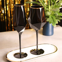 Creative Shape Red Wine Glass Phnom Penh Simple Pure Black Crystal Glasses Goblet Champagne Glass Water Cup Kitchen Drinkware