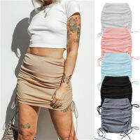 Factory Hot Sale Woman Plus Size Summer Skirts Drawstring Elastic Pleated women short mini Skirt