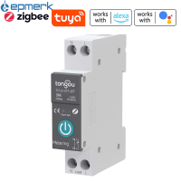 Tuya Zigbee Intelligent Circuit Breaker W-Ireless Remotes Control Din Rail Switch Mobilephone APP Remotes Viewing Intelligent Home Equipment Timing Countdown Loop Timing Modes With Metering Function Compatible With Alexa G-Oogle Home Voice Control