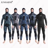 Men Women 1.5mm/3mm Spearfishing Premium Camouflage Neoprene 2-pieces Wetsuit Scuba Diving Suit Hood