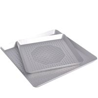 Square Rectangle Pizza Baking Pan Nonstick Pizza Hole Tray Pan Steel Round Crispy Crust Pizza Oven Tray Perforated Bakeware Tool Bag Accessories