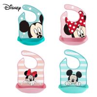 ✓№❃ Disney Mickey Minnie Adjustable Bibs For Children Cartoon Baby Feed Bibs Detachable Baby Stuff For Newborn With Leakproof Pocket