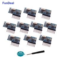 ✴ FunDeal 10pcs 433 MHz Wireless RF Receiver Learning Code Decoder Module 4 Channel Output For Remote Control EV1527 2262 Encoding