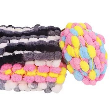 30M Thick Woollen Big Soft Rainbow Pom Pom Yarn DIY Blanket Cushion  Colorful Pompom Hand Knitting Crochet Yarn DIY Cushion XJ29
