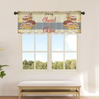 【YD】 Dessert Food Donut Short Tulle Half Curtains for Room Sheer Valance Window Drapes