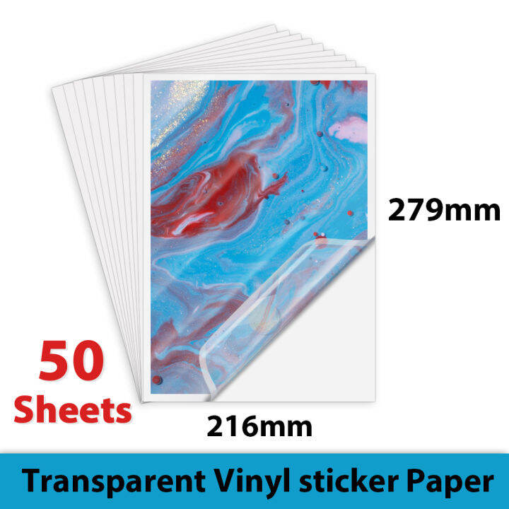 100Sheets 216*279mm Glossy Printable Vinyl Sticker Paper Self-adhesive ...