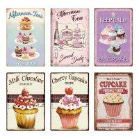 2023 Fashion Cupcake Chocalate Cake Signs Menu Tin Sign Wall Plate Decor Poster Cafe Restraurant Dessert Shop Kitchen Decorative Boards