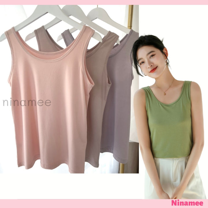 ส่งเร็วพิเศษ-ninamee-เสื้อกล้ามพาสเทล-อก-34-42-นิ้ว-กล้ามผ้านิ่มระบายอากาศ-ผ้าวิสโคสนุ่ม-เส้นใยทอแบบมีรูระบายอากาศ-เน้นใส่สบายๆ-ผ้ายืดหยุ่น-h8673